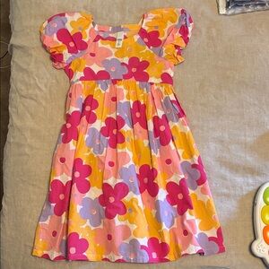 Harper Canyon Pink and Orange Puff Sleeve Sundress/ Size 8